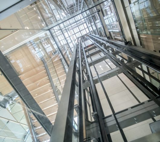 transparent lift modern elevator shaft glass building